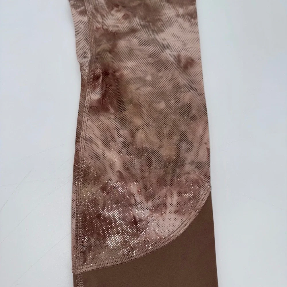 Lululemon Align Pant 25" Scallop‎ Shine Bronze Wash Metallic Rose Gold Size 6 - Picture 3 of 4